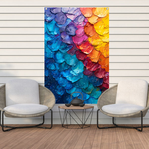 Abstract met levendige kleuren tuinposter