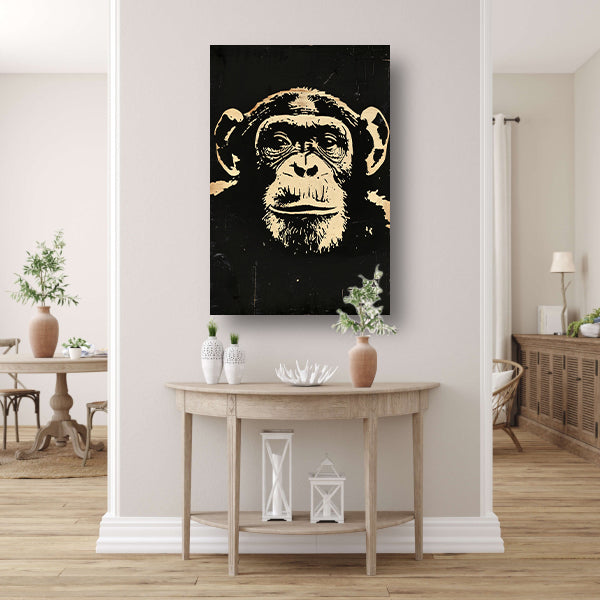 Reflectieve Blik van een Stedelijke Aap canvas