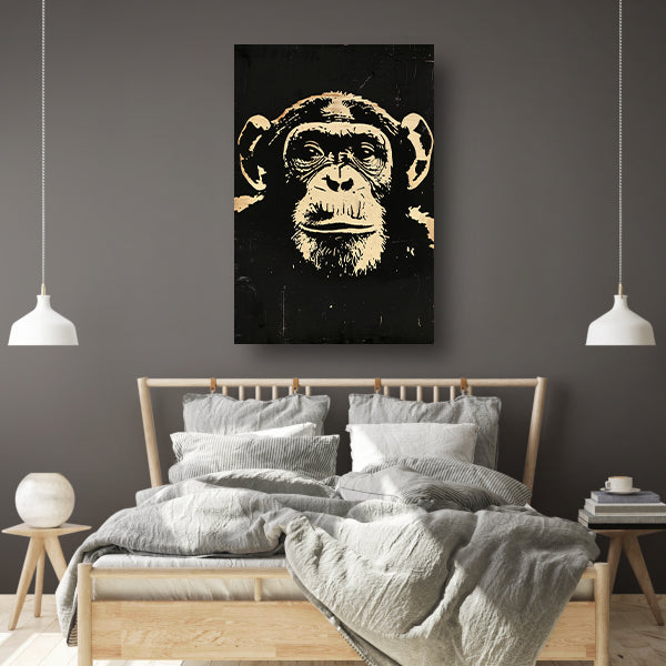 Reflectieve Blik van een Stedelijke Aap canvas