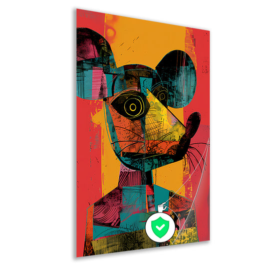 Kleurrijk Pop-Art Muis Portret poster