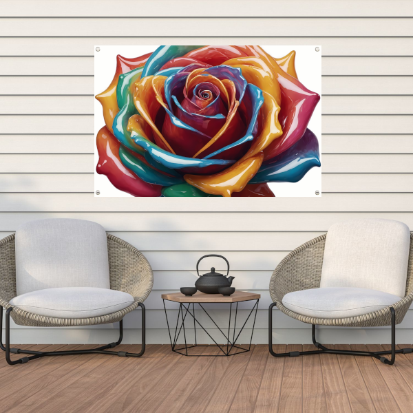 Abstracte Dans van Kleuren Roos tuinposter