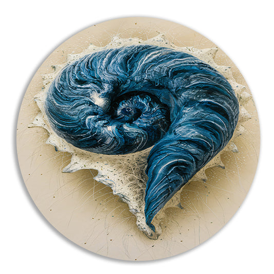 Hypnotiserende Spiralen en Dynamische Spetters aluminium muurcirkel