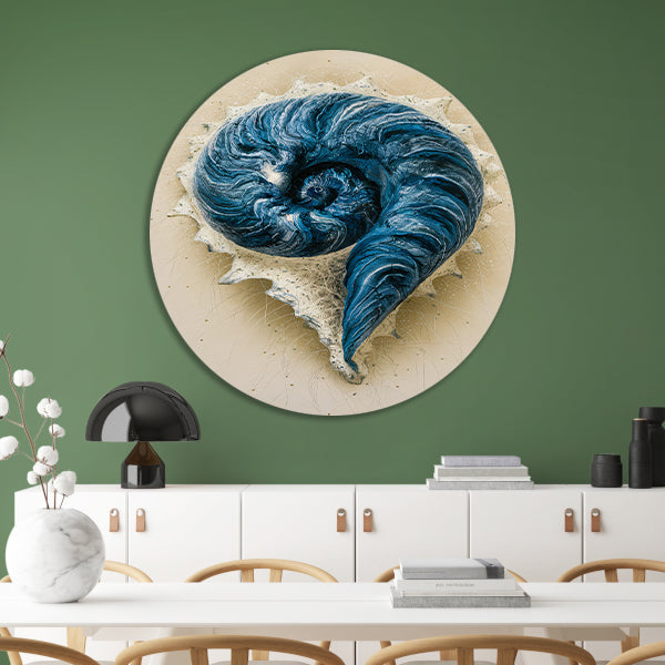 Hypnotiserende Spiralen en Dynamische Spetters aluminium muurcirkel