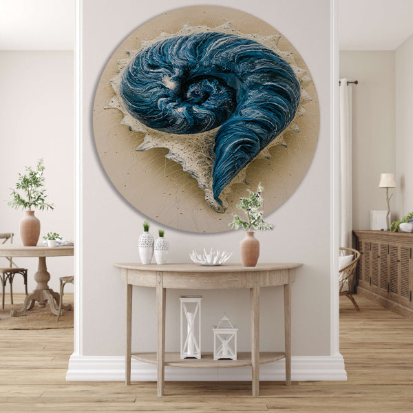 Hypnotiserende Spiralen en Dynamische Spetters aluminium muurcirkel