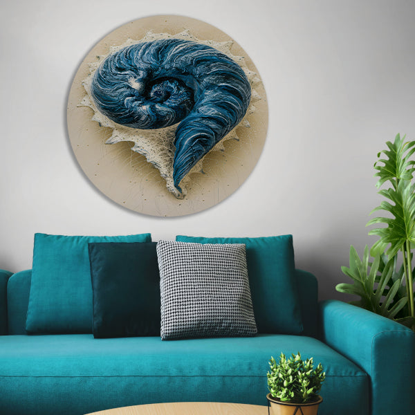 Hypnotiserende Spiralen en Dynamische Spetters aluminium muurcirkel