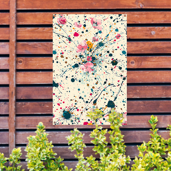 Abstract bloemenzee met Kleurrijk verfspatten tuinposter