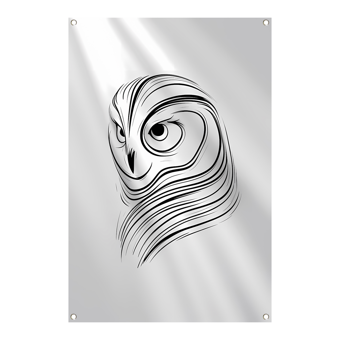 Minimalistische Uil Abstract Lijnen Design tuinposter