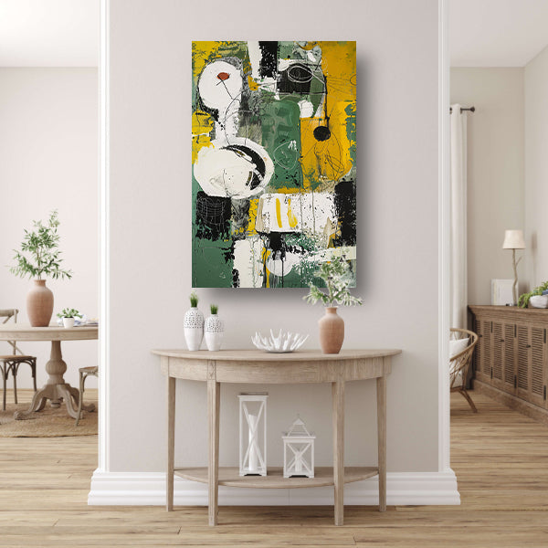 Abstract dynamisch schilderij met levendige kleuren canvas