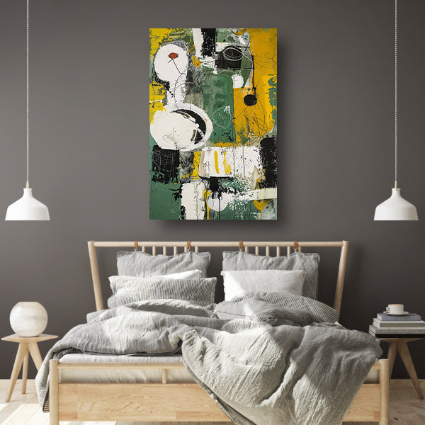 Abstract dynamisch schilderij met levendige kleuren canvas