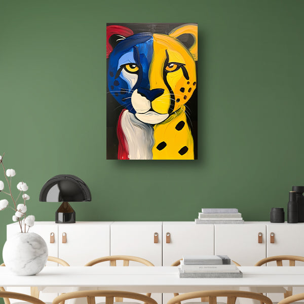 Kleurrijke abstracte cheeta in popart stijl poster