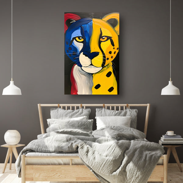 Kleurrijke abstracte cheeta in popart stijl canvas