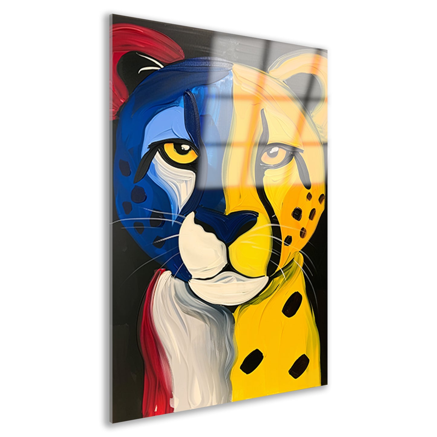 Kleurrijke abstracte cheeta in popart stijl acrylglas
