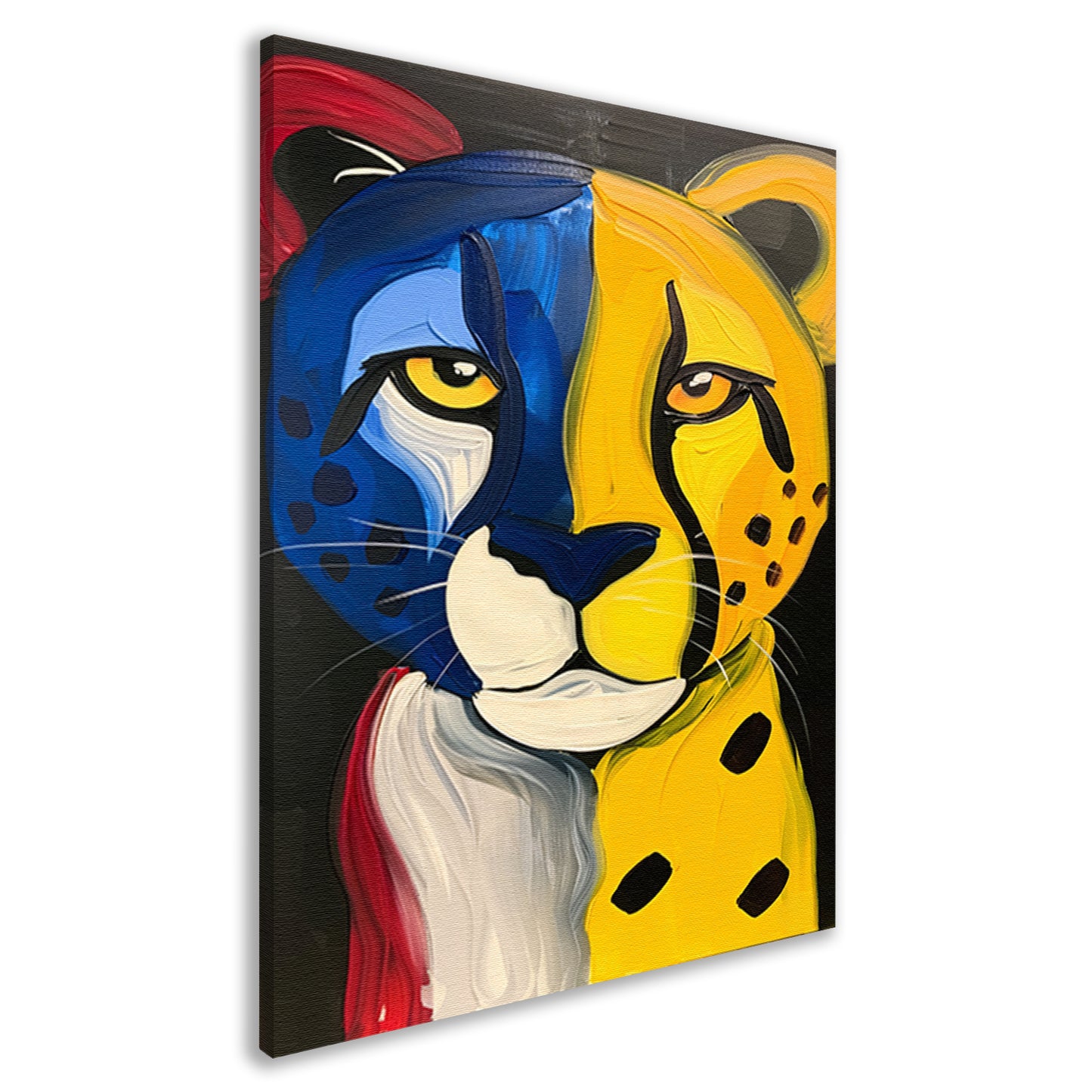 Kleurrijke abstracte cheeta in popart stijl canvas