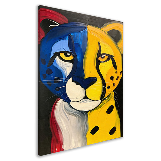 Kleurrijke abstracte cheeta in popart stijl canvas