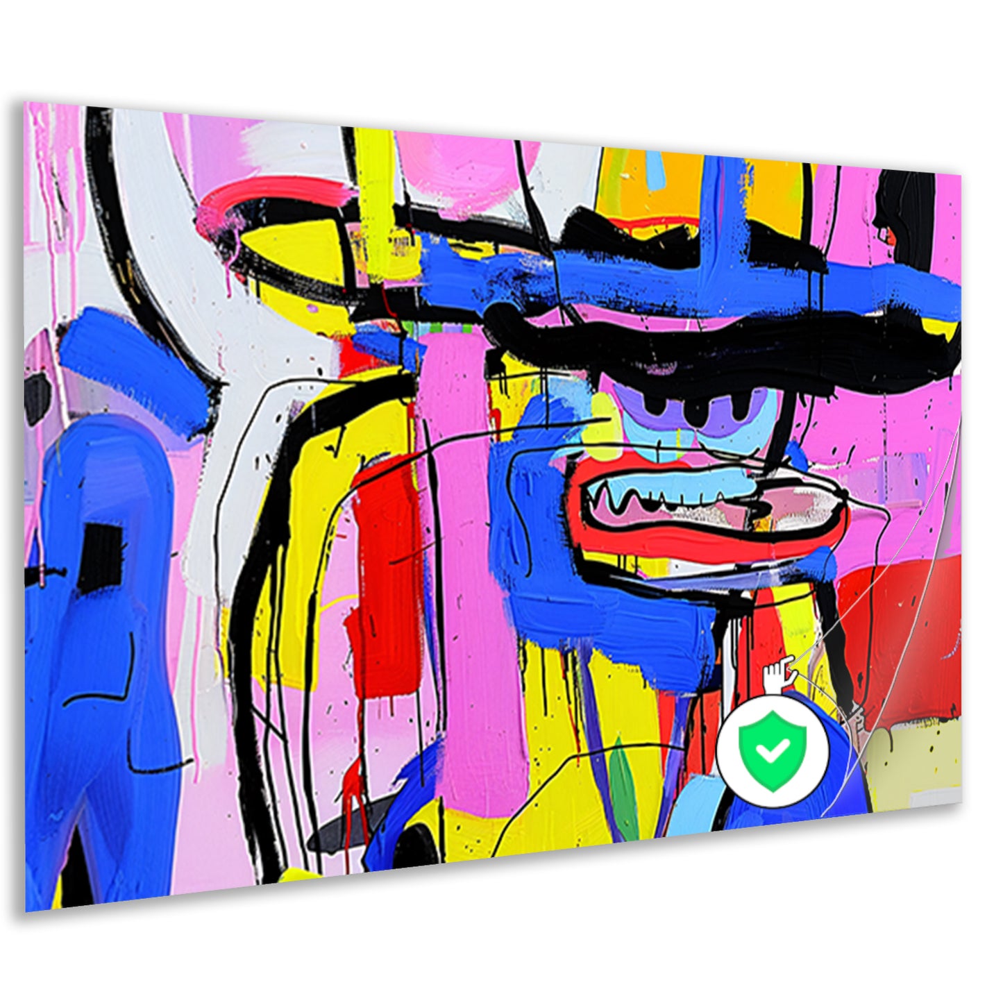 Abstract kleurrijk schilderij van figuur en kleuren poster