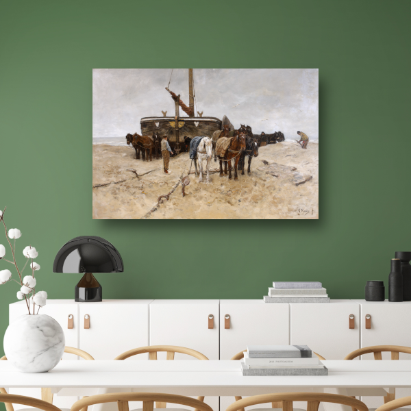 Bomschuit op het strand - Anton Mauve poster