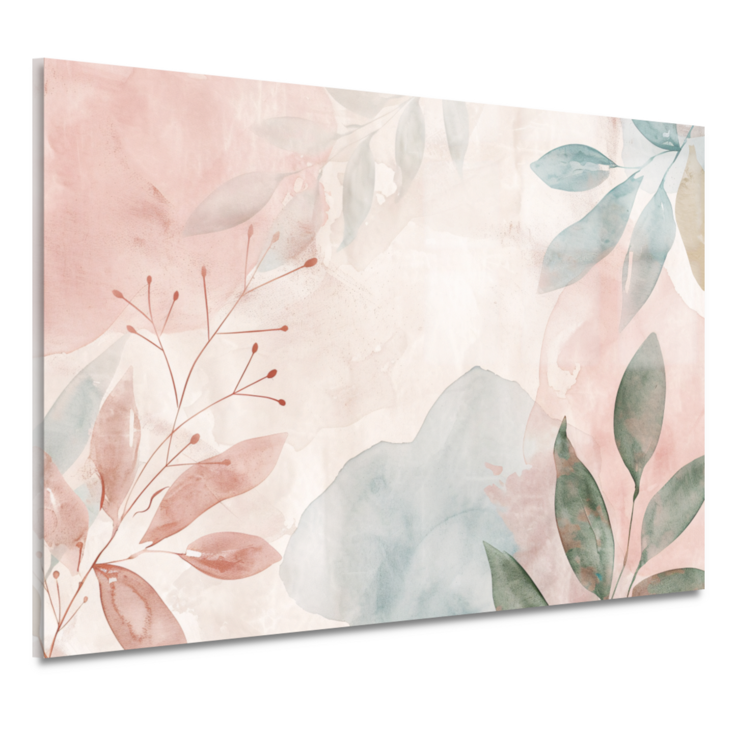 Abstract Aquarel Ontwerp met Bladeren en Bloemen acrylglas