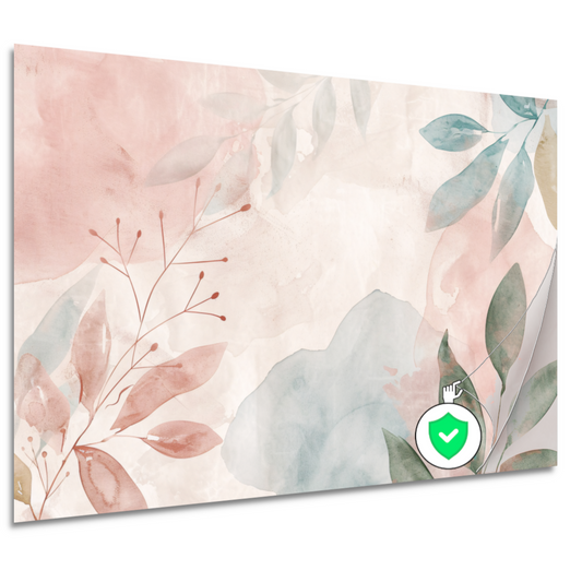 Abstract Aquarel Ontwerp met Bladeren en Bloemen poster