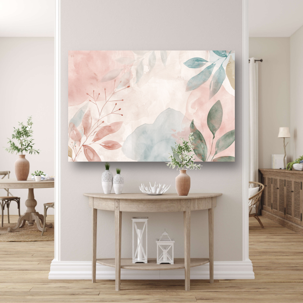 Abstract Aquarel Ontwerp met Bladeren en Bloemen acrylglas