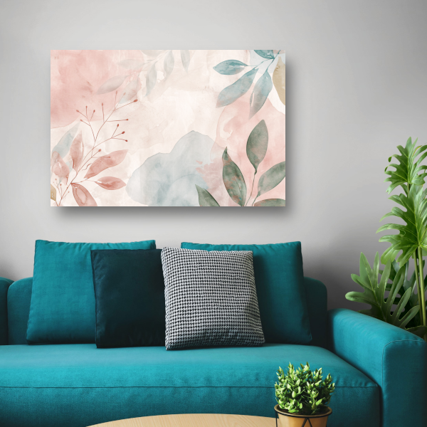 Abstract Aquarel Ontwerp met Bladeren en Bloemen acrylglas