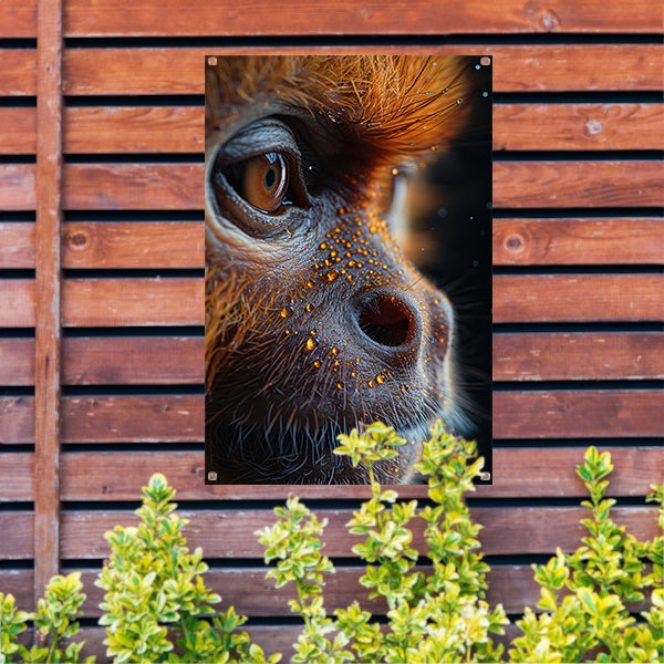 Detailrijk Oog in Oranje en Zwart tuinposter