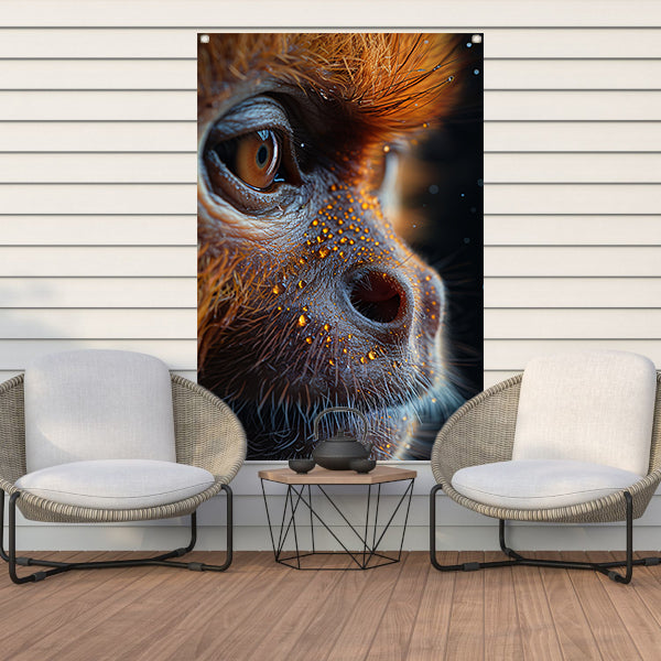 Detailrijk Oog in Oranje en Zwart tuinposter
