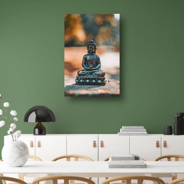 Rustige Boeddha in serene omgeving acrylglas