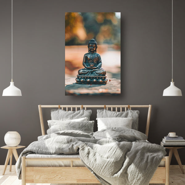 Rustige Boeddha in serene omgeving acrylglas