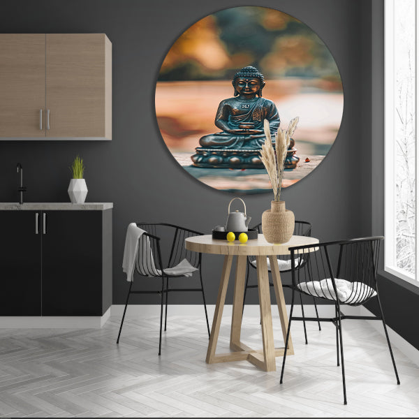 Rustige Boeddha in serene omgeving forex muurcirkel