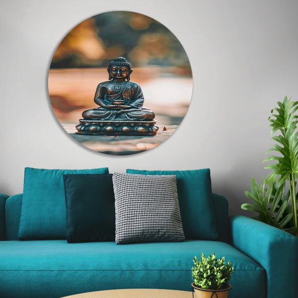 Rustige Boeddha in serene omgeving forex muurcirkel