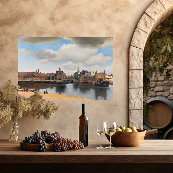 Gezicht op Delft - Johannes Vermeer tuinposter