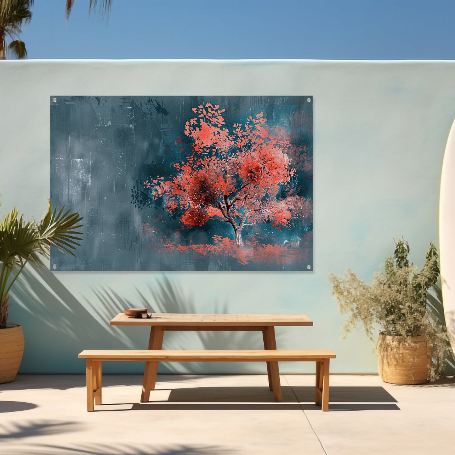 Prachtige digitale kunst van kleurrijke boom tuinposter