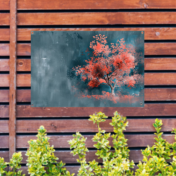 Prachtige digitale kunst van kleurrijke boom tuinposter