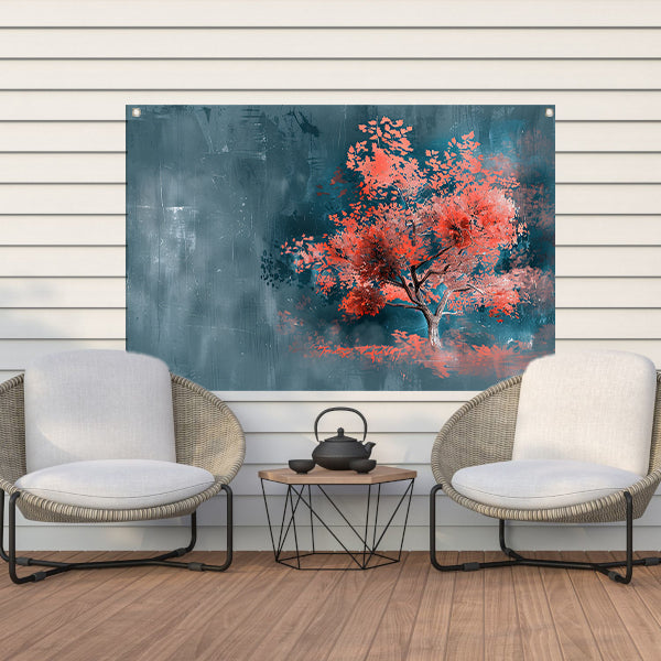Prachtige digitale kunst van kleurrijke boom tuinposter