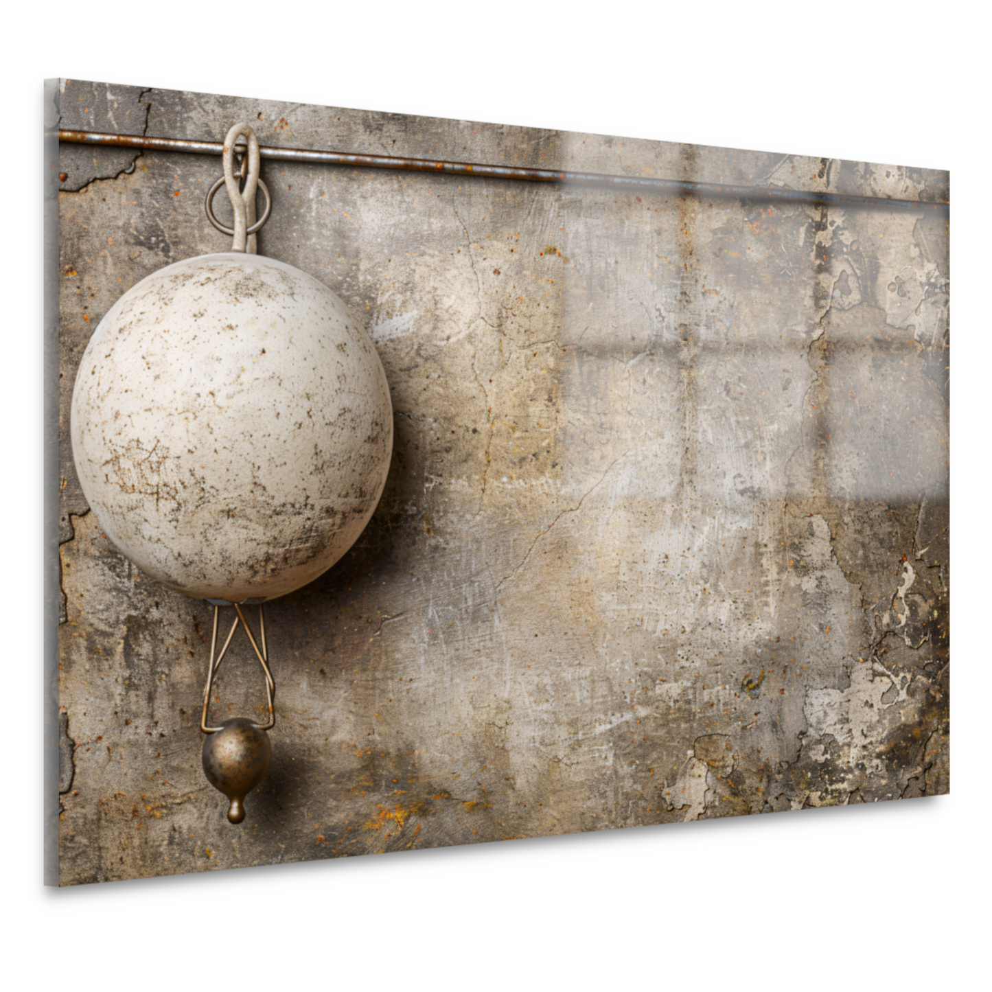 Minimalistische witte bal acrylglas