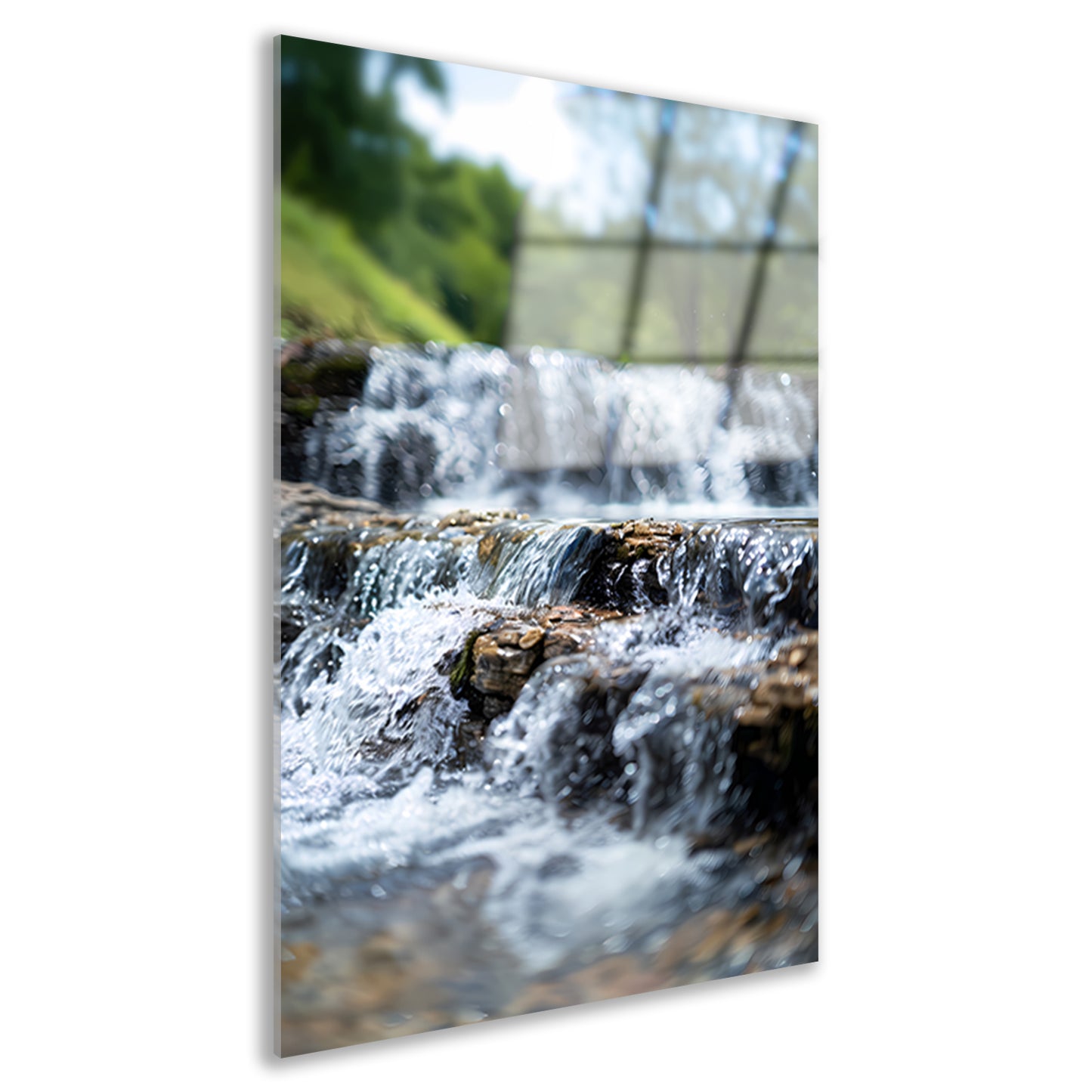 Monochrome Waterval in het Bos acrylglas