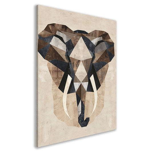 Monochrome Geometrische Olifant Kunstwerk canvas