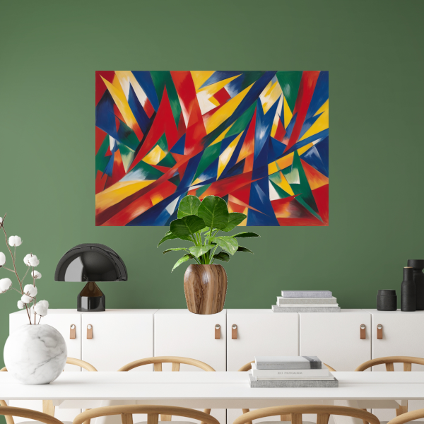 Dans van Primaire Kleuren in Abstractie canvas met baklijst