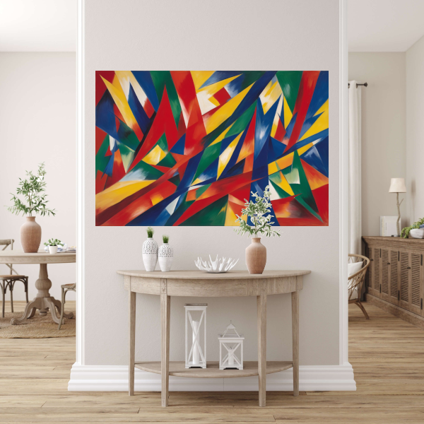 Dans van Primaire Kleuren in Abstractie canvas met baklijst