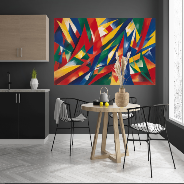Dans van Primaire Kleuren in Abstractie canvas met baklijst
