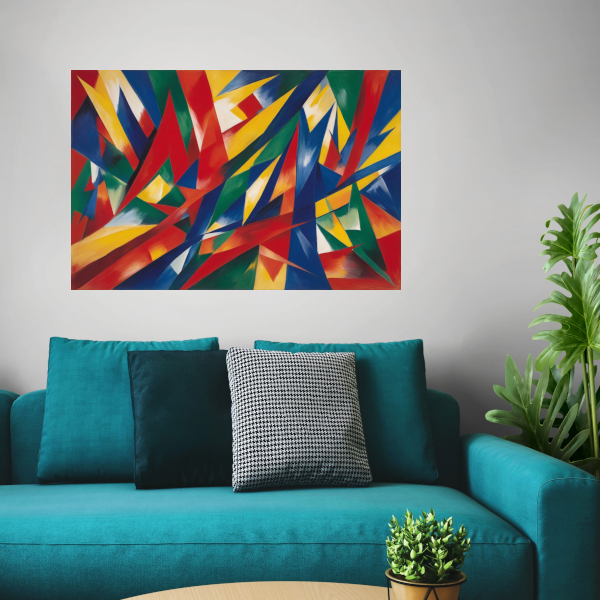 Dans van Primaire Kleuren in Abstractie canvas met baklijst