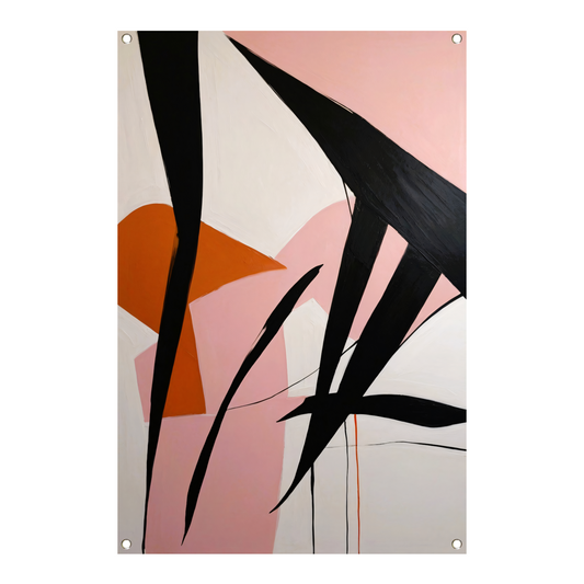 Abstracte Dynamiek in Zwart, Wit en Kleur tuinposter