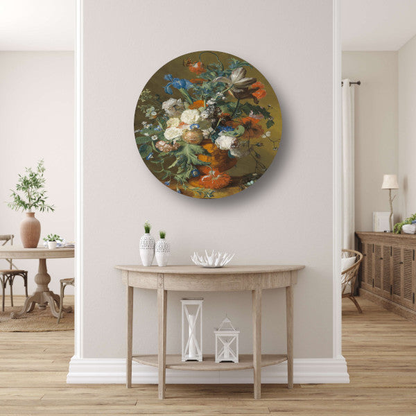 Bloemen in een urn - Jan van Huysum forex muurcirkel