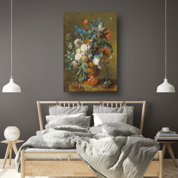 Bloemen in een urn - Jan van Huysum poster