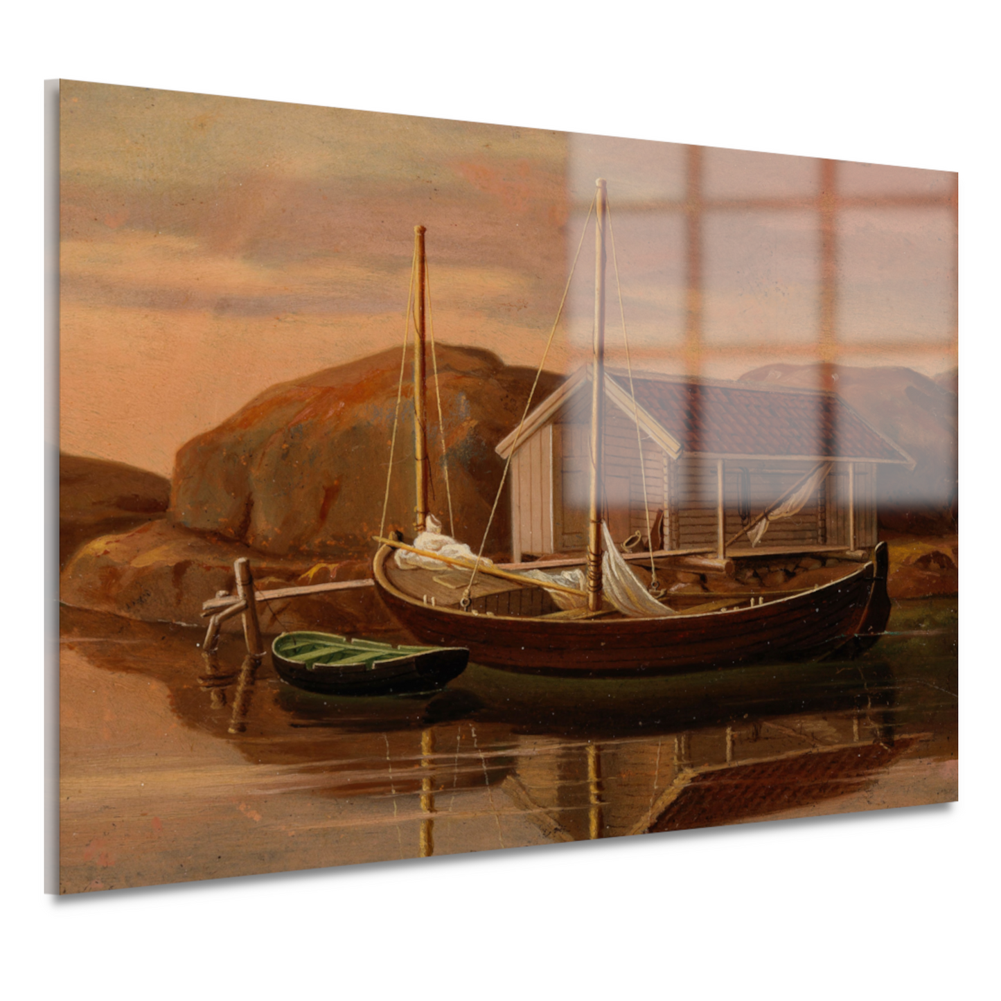 Kade en botenloods - Wilhelm von Wright acrylglas