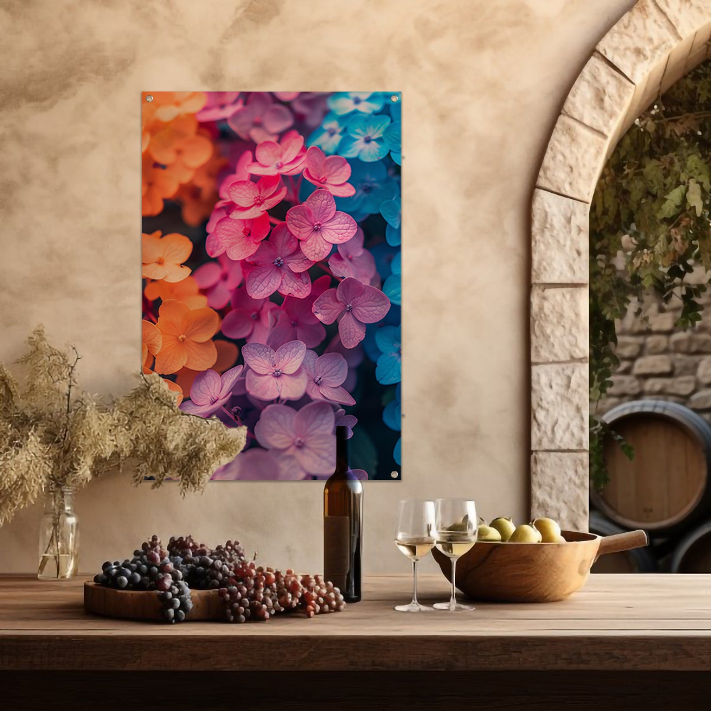 Kleurrijk Bloemenzee in Modern Jasje tuinposter