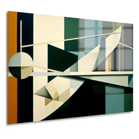 Minimalistische compositie in zwart-wit acrylglas