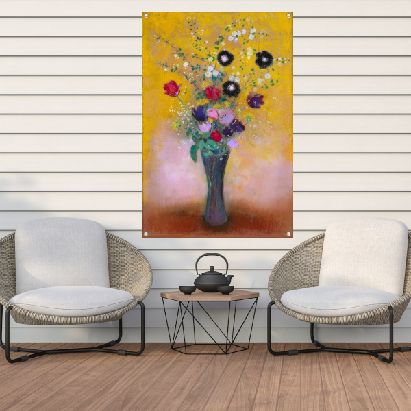 Vaas met bloemen - Odilon Redon tuinposter
