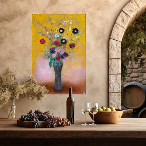 Vaas met bloemen - Odilon Redon tuinposter