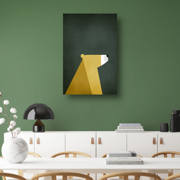 Minimalistische Print van een Geometrische Beer canvas